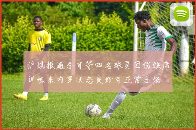 沪媒报道李可等四名球员因伤缺席训练米内罗状态良好可正常出场
